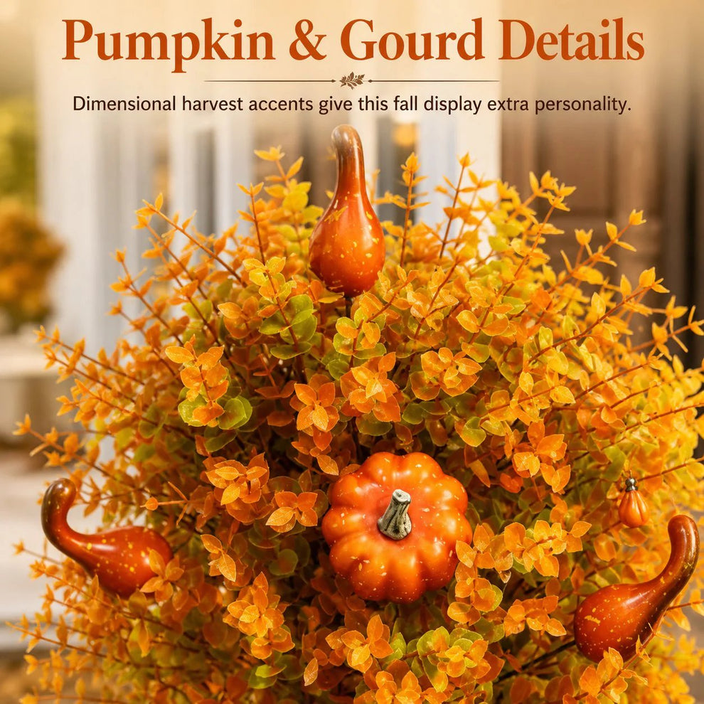 🔥Last Day 50% OFF – Artificial Fall Pumpkin Tree Stakes🍂