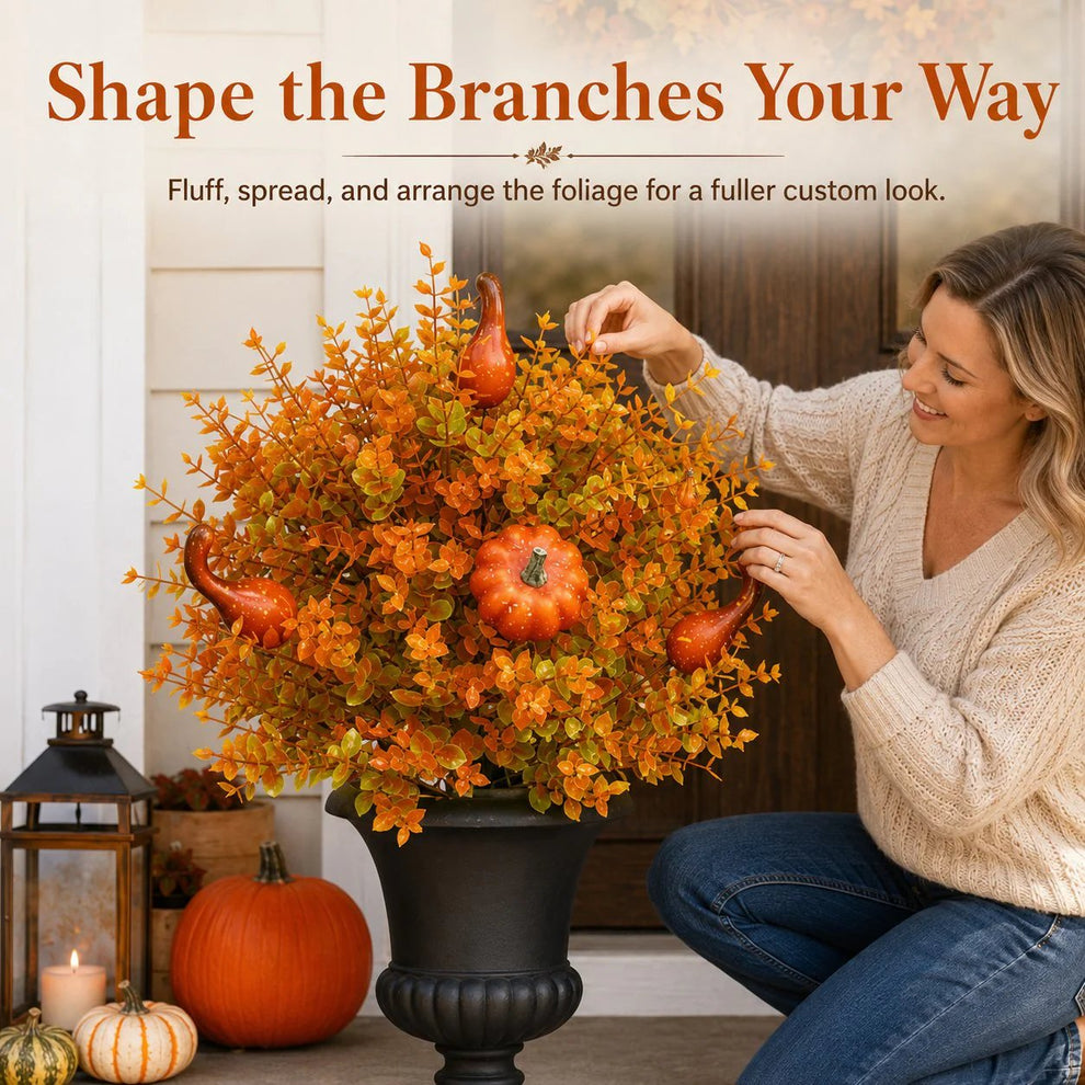 🔥Last Day 50% OFF – Artificial Fall Pumpkin Tree Stakes🍂
